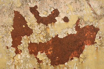 Rusty texture that clings on the steel plate for the background.
