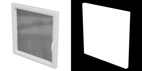 3D rendering illustration of a square window