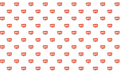 Speech bubbles with heart and text love icon. Vector illustration. Seamless pattern.