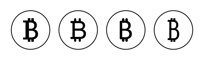 Bitcoin icons set. bitcoin sign and symbol. payment symbol. cryptocurrency logo