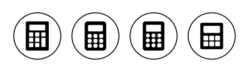 Calculator icons set. Accounting calculator sign and symbol.