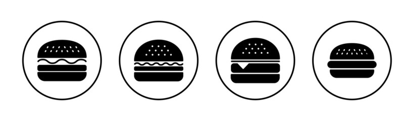Burger icons set. burger sign and symbol. hamburger