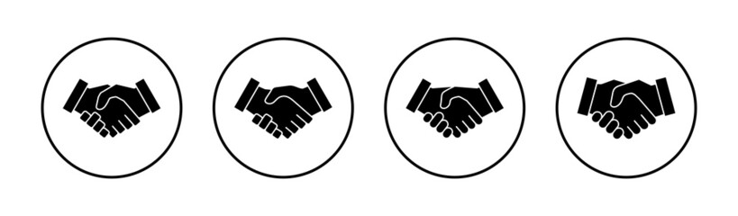 Handshake icons set. business handshake sign and symbol. contact agreement