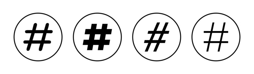 Hashtag icons set. hashtag sign and symbol