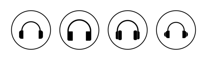 Headphone icons set. Headset sign and symbol