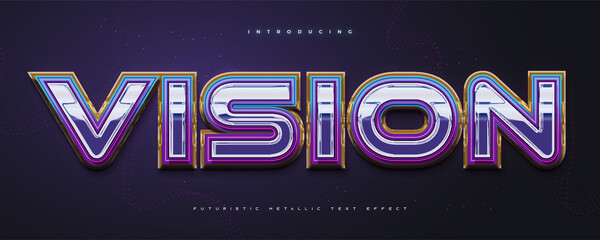 Colorful Retro and Futuristic Text Style with Shining Effect. Editable Text Style Effect