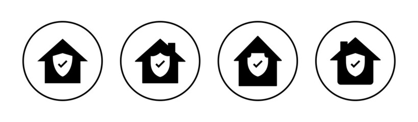 home insurance icons set. home protection sign and symbol