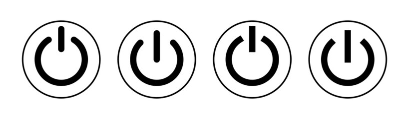 Power icons set. Power Switch sign and symbol. Electric power