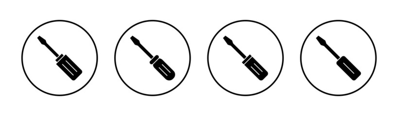 Screwdriver icons set.tools sign and symbol