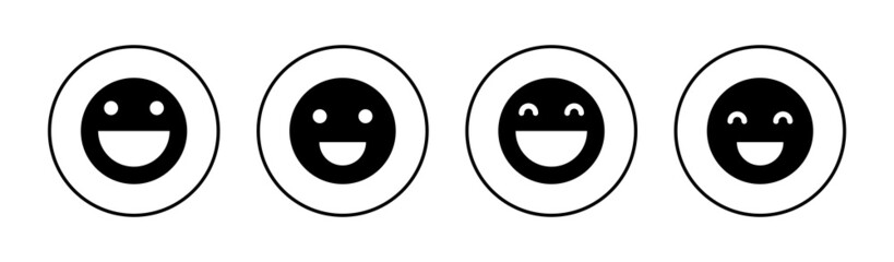 Smile icons set. smile emoticon icon. feedback sign and symbol