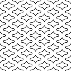 Seamless pattern with paseo ornament. Oriental traditional ornamentation with repeated rounded shapes. Window tracery wallpaper. Grid motif. Digital paper, textile print, web design. Vector art image.