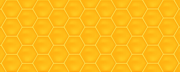 Yellow hexagon ceramic tiles. Modern seamless pattern, yellow colored hexagon ceramic tiles. 