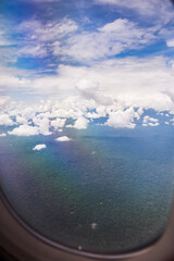 Amazon Rainforest seen from aeroplane window, Coca, Ecuador, South America