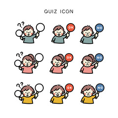 回答札を持つ子供　OK・NG