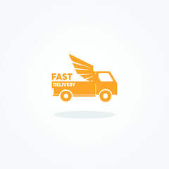 Naklejka premium fast delivery icon. fast delivery logo.