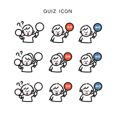 回答札を持つ子供　OK・NG