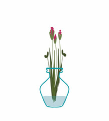A sketch of plants in the style of doodles. Forest flowers. Spring. Flat design style isolated on a white background. illustration hand-drawn. For designing a wide range of objects of various sizes. E