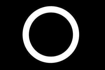 White circle on black