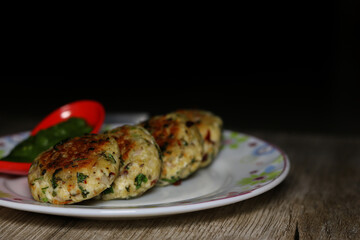 healthy indian cutlet served in plate