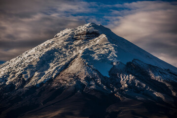 Fototapeta na wymiar Cotopaxi Volcano glacier covered 5,897m summit, Cotopaxi National Park, Cotopaxi Province, Ecuador, South America