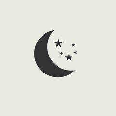 moon and stars vector icon illustration sign