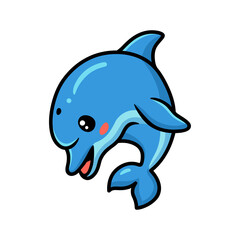Cute little dolphin cartoon posing