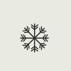 Obraz premium snowflake vector icon illustration sign 