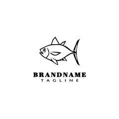 animal fish cartoon logo template icon design black isolated vector illustration