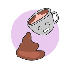 Fast food Pizza slice cartoon, milkshake. vector illustration. sandwich, coffee, egg satay, bread, yogurt, banana milk