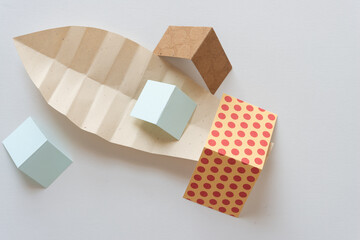 3d paper shapes with crimped paper object