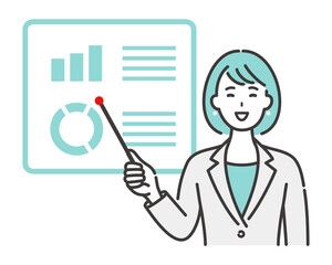 若いビジネスウーマンのプレゼンテーション