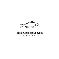 animal fish cartoon logo template icon design black isolated vector illustration