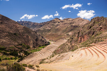 Fototapeta na wymiar Pisac Inca Ruins, Sacred Valley of the Incas (Urubamba Valley), near Cusco, Peru, South America