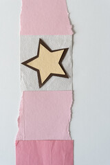 humble paper star on paper with blank space