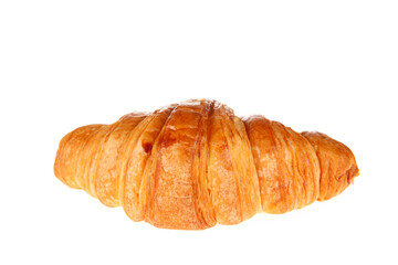 Crisp fresh croissants in the background