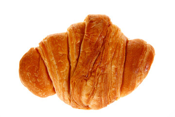 Crisp fresh croissants in the background
