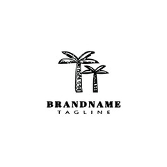 Obraz premium banana tree logo icon cartoon design template black vector