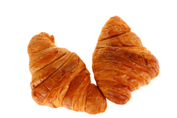 Crisp fresh croissants in the background