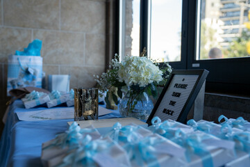 Gift Table Setting at a Baptismal Religious Event