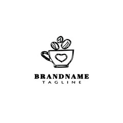 coffee logo cartoon icon design template black isolated vector