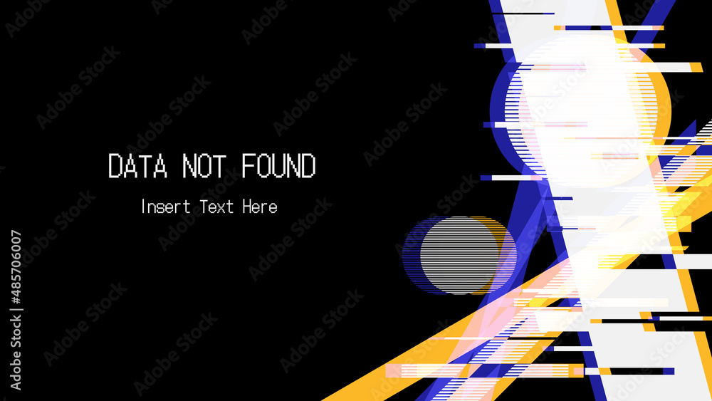Poster neon coloured abstract glitched lines pattern on black background