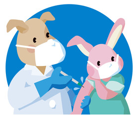 うさぎのワクチン接種