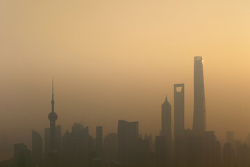 Fototapeta na wymiar Shanghai Sunrise Skyline