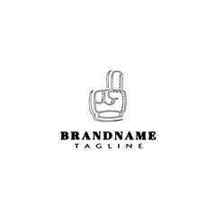 hand gesture cartoon logo template icon design black isolated vector