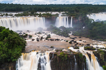 Fototapeta na wymiar Iguazu Falls (aka Iguacu Falls or Cataratas del Iguazu), the Brazilian Side, Brazil Argentina Paraguay border, South America