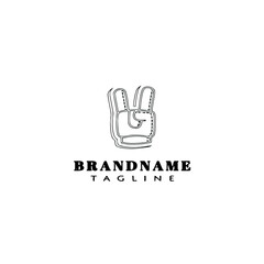 hand gesture cartoon logo template icon design black isolated vector