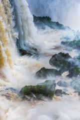 Iguazu Falls (aka Iguacu Falls or Cataratas del Iguazu), the Brazilian Side, Brazil Argentina Paraguay border, South America