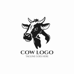 Cow logo, milk or meat icon