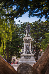 Obraz premium BMXing in Plaza de Armas, Punta Arenas, Magallanes and Antartica Chilena Region, Chilean Patagonia, Chile, South America
