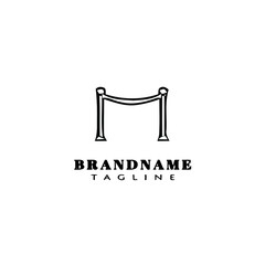 velvet rope logo icon design template black vector illustration
